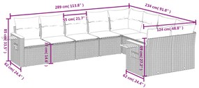 vidaXL Σαλόνι Κήπου Σετ 9 Τεμαχίων Γκρι Συνθετικό Ρατάν με Μαξιλάρια