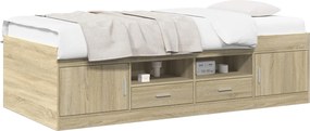 vidaXL Σκελετός κρεβατιού με αποθήκευση Sonoma Δρυς 80 x 200 cm