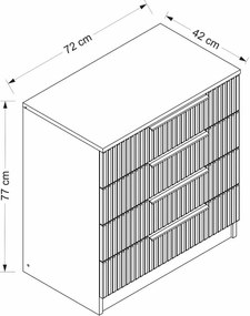 Συρταριέρα Ανθρακί KALE 72x42x77