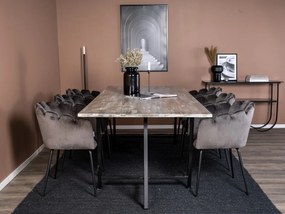 Τραπέζι Dallas 375, Γκρι, Μαύρο, 76x100x250cm, Ξύλο, Μέταλλο, Ξύλο: Ξύλο Teak | Epipla1.gr