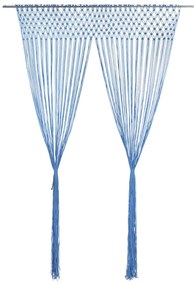 vidaXL Κουρτίνα Μακραμέ Μπλε 140 x 240 εκ. Βαμβακερή