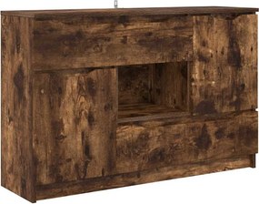 vidaXL Πλαϊνό γραφείο Καπνιστό Δρύς 100 x 30 x 65,6 Επεξεργασμένο ξύλο