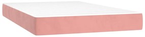 vidaXL Κρεβάτι Boxspring με Στρώμα &amp; LED Ροζ 120x200 εκ. Βελούδινο