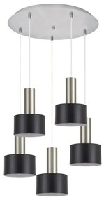 Κρεμαστό Φωτιστικό 5xE27 Κύλινδροι Adept Tube Homelighting-77-8454-Νίκελ Ματ 77-8454