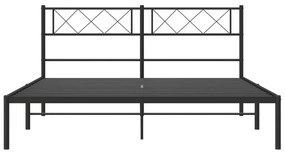 vidaXL Πλαίσιο Κρεβατιού με Κεφαλάρι Μαύρο 160 x 200 εκ. Μεταλλικό