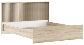 Κρεβάτι διπλό Bruse pakoworld oak-λευκό μελαμίνης 160x200εκ (1 τεμάχια)