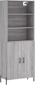 vidaXL Ντουλάπι Γκρι Sonoma 69,5 x 34 x 180 εκ. Επεξεργασμένο Ξύλο
