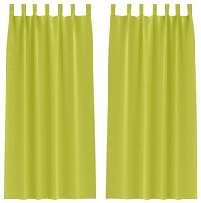 vidaXL Κουρτίνες με κουρτίνες 2 pcs Λαχανί 260x140εκ. Πολυεστέρας