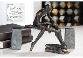 Γλυπτό Ζευγάρι &#039;Freundschaft&#039; Μοτίβο Ζευγαριού Πολυρεζίνη Μπρονζέ 15x28x21.5cm