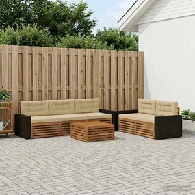 vidaXL Σειρά Καναπέ Εξωτερικού 6 pcs Φυσικό και Μπεζ