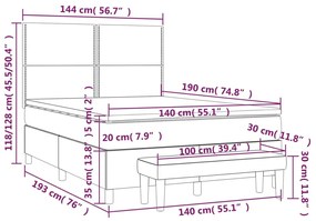 Κρεβάτι Boxspring με Στρώμα Καπουτσίνο 140x190εκ.από Συνθ.Δέρμα - Καφέ