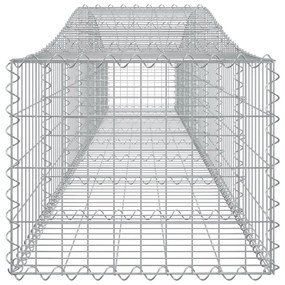 Συρματοκιβώτια Τοξωτά 7 τεμ. 400x50x40/60 εκ. Γαλβαν. Ατσάλι - Ασήμι