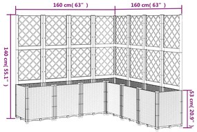 ΖΑΡΝΤΙΝΙΕΡΑ ΚΗΠΟΥ ΜΕ ΚΑΦΑΣΩΤΟ ΓΚΡΙ 160X160X140 ΕΚ. ΑΠΟ PP 367881