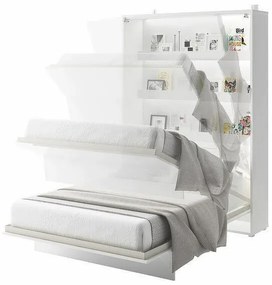 Κρεβάτι - ντουλάπα Concept Pro Lenart AH103, Διπλό, Άσπρο, 180x200, Πλαστικοποιημένη μοριοσανίδα, Τάβλες για Κρεβάτι, 191x228x217cm | Epipla1.gr