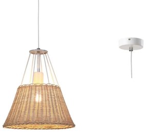 Φωτιστικό Οροφής GN60P130WH 1ΧΕ27 D30XH120 Natural-White Aca Decor Rattan, Metal