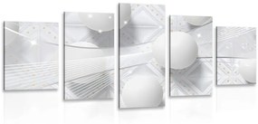 Εικόνα 5 μερών λευκή πολυτέλεια - 100x50