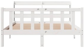 vidaXL Σκελετός Κρεβ. Χωρίς Στρώμα Λευκό 140x190 εκ Μασίφ Πεύκο