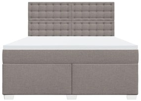 Κρεβάτι Boxspring με Στρώμα Taupe 180x200 εκ. Υφασμάτινο - Μπεζ-Γκρι