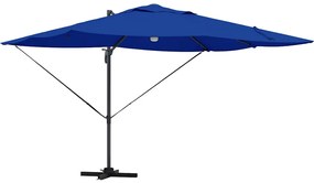 vidaXL Ομπρέλα ηλίου με φώτα λωρίδας LED Αζούρ μπλε 351 x 250 x 253 εκ