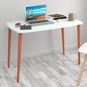 0212554 Γραφείο - τραπέζι μελαμίνης Deina Megapap χρώμα λευκό 105x60x72εκ. Ξύλο/Μοριοσανίδα με επένδυση μελαμίνης, 1 Τεμάχιο