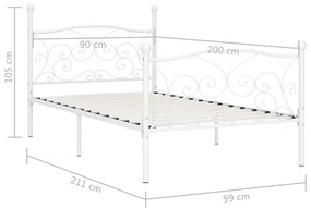 ΠΛΑΙΣΙΟ ΚΡΕΒΑΤΙΟΥ ΜΕ ΤΕΛΑΡΟ ΛΕΥΚΟ 90 X 200 ΕΚ. ΜΕΤΑΛΛΙΚΟ 284447