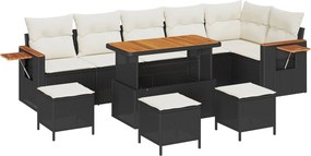 vidaXL Σετ Καναπέ Κήπου 10 pcs Μαύρο συνθετικό ρατάν