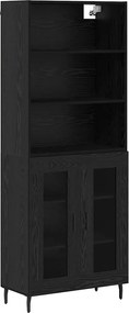 vidaXL Highboard 2 pcs Μαύρη Οξυά 69,5 x 32,5 x 180 εκ