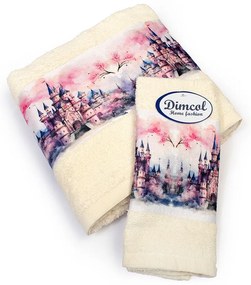 Πετσέτες Βρεφικές Fairytale Castle 327 (Σετ 2τμχ) Ecru DimCol Towels Set 70x140cm 100% Βαμβάκι
