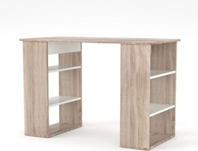 Γραφείο 110t 110x55x75εκ Σονόμα-Λευκό με Ράφια TO-110WTABLE