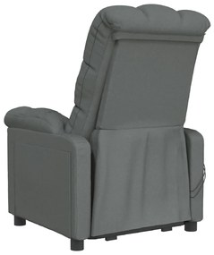 vidaXL Πολυθρόνα Μασάζ με Ανύψωση Σκούρο Γκρι Υφασμάτινη