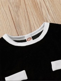 Tweed Knit Baby Dress - Black &amp; White