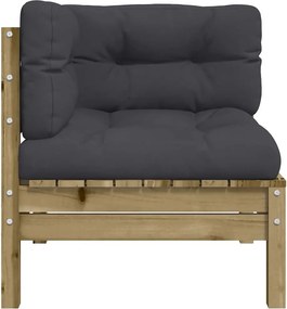 vidaXL Patio Sofa 2-θέσιο Treated pine wood, Oxford fabric, PP cotton