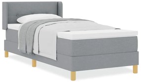vidaXL Κρεβάτι με Ελατήρια με στρώμα Ανοιχτό γκρι 80 x 200 cm ύφασμα