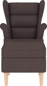 vidaXL Μπερζέρα Σκούρο Καφέ Υφασμάτινη με Υποπόδιο