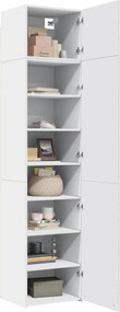 vidaXL Ντουλάπι Αποθήκευσης Στενό Λευκό 50x42,5x225 εκ. Επεξεργ. Ξύλο