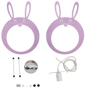 GloboStar BUNNY 61577 Μοντέρνο Παιδικό Κρεμαστό Φωτιστικό Οροφής Μονόφωτο 1 x E27 Ροζ PVC Φιγούρα Λαγουδάκι Μ27.2 x Π15.5 x Υ40cm