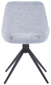 Καρέκλα περιστρεφόμενη Luciano I σε γκρι ύφασμα-πόδι μεταλλικό μαύρο 52.5x54x85εκ 52.5x54x85 εκ.