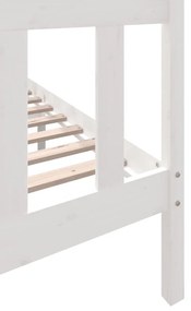 vidaXL Πλαίσιο Κρεβατιού Λευκό 140 x 200 εκ. από Μασίφ Ξύλο Πεύκου