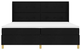 vidaXL Κρεβάτι με ελατήριο με στρώμα Μαύρο 200 x 200 cm ύφασμα