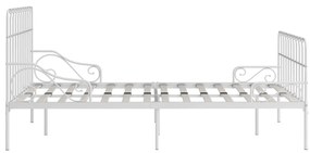 Πλαίσιο Κρεβατιού με Τελάρο Λευκό 140 x 200 εκ. Μεταλλικό - Λευκό