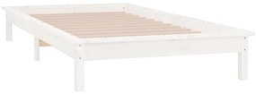 Πλαίσιο Κρεβατιού LED Λευκό 90 x 190 εκ. Μονό Μασίφ Ξύλο - Λευκό