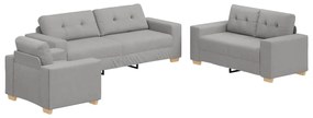 vidaXL Σετ Καναπέ με μαξιλάρι με μαξιλάρι 3 pcs Γκρι ύφασμα