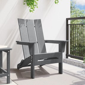 vidaXL Αναδιπλούμενη Καρέκλα Adirondack Ανοιχτό γκρι 74,5x80,5x90 εκ HDPE
