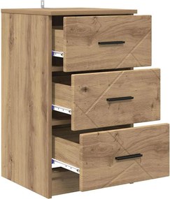 vidaXL Κομοδίνο artisan δρυς 38 x 38 x 66 εκ Επεξεργασμένο ξύλο