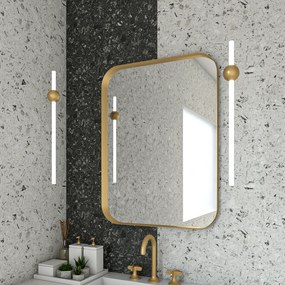 Iron Curved 60x80 - Καθρέπτης μπάνιου μεταλλικός - Rose Gold