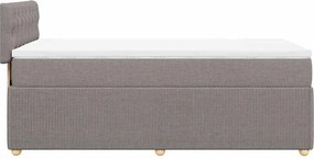vidaXL Κρεβάτι Boxspring με Στρώμα Taupe 80x200 εκ. Υφασμάτινο