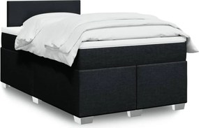 vidaXL Κρεβάτι Boxspring με Στρώμα Μαύρο 120x200 εκ. Υφασμάτινο