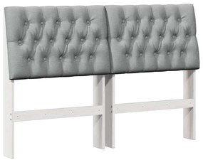 vidaXL Ταπετσαρισμένο κεφαλάρι Ανοιχτό γκρι 135 cm