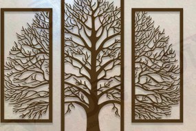 Intra απο ξύλο plywood 3mm-4mm πάχος 3 Πάνελ Δέντρο της Ζωής Διακόσμηση τοίχου Δίασταση 15x15 cm INTRAFABR-112029963