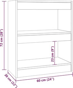 vidaXL Βιβλιοθήκη/Διαχωριστικό Χώρου Λευκό 60x30x72 εκ. Επεξ. Ξύλο